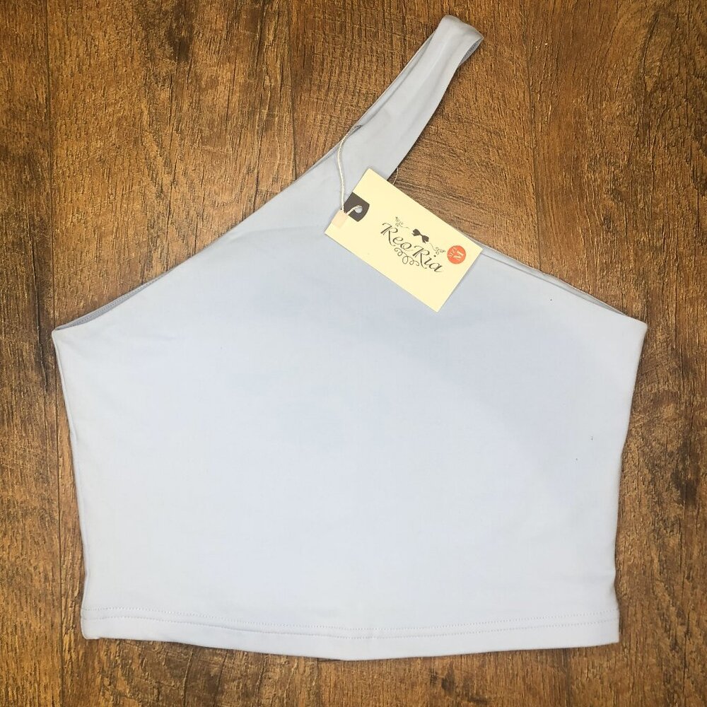 Women’s Trendy One Shoulder Double Lined Seamless Backless Crop Tank Top